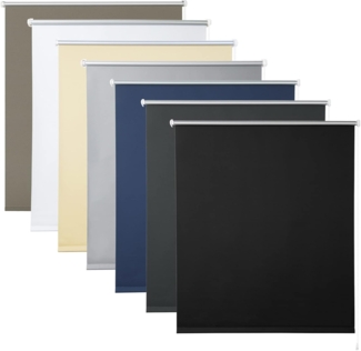 WOLTU Verdunklungsrollo ohne Bohren Schwarz 120x210 cm (BxH), Thermorollo Klemmfix Fensterrollo Seitenzugrollo easyfix Verdunkelung Rollos Sichtschutz und Sonnenchutz, Klemmrollo für Fenster & Tür