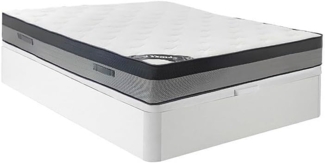 Vente-unique - Bett-Set 160 x 200 cm, Bettkasten weiß + Hybridmatratze 7-Zonen-Taschenfederkern & Memory-Schaum, Höhe 30 cm - ILYROS von YSMÉE