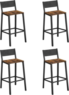 Vasagle Barhocker, 4er Set, Barstühle, Küchenstühle, für Küche, Wohnzimmer, Esszimmer, Industrie-Design, vintagebraun-schwarz von Songmics LBC270B01