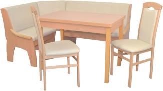 Moderne Eckbankgruppe "Köln" buche/creme