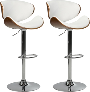 Set mit 2 Barstühlen ROTTERDAM Kunstleder drehbar Weiß