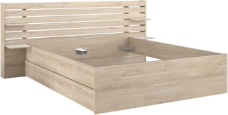 Vente-unique - Bett 180x200 cm mit 4 Schubladen - Natur - TENALIA