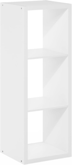 Furinno Cubicle Open Back Dekorativer Vertikalwürfel-Aufbewahrungsorganisator, 3 Würfel, Weiß