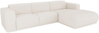 Vente-unique - Ecksofa - Ecke rechts - Bouclé-Stoff - Elfenbeinfarben - BLIMORO