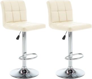 vidaXL Barhocker 2 Stk. Creme Kunstleder [323637]