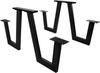 Natural Goods Berlin Sitzgruppe X & W, Tischbeine Metall Schwarz mit Bank, Picknicktisch Sitzgarnitur Draußen