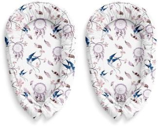 Multifunktionale Kuschelnest Babynest Kokon für Babys und Säuglinge, Nestchen, Reisebett, 100% Baumwolle, antiallergisch