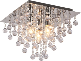 Kronleuchte CRIS 10145 Ø32CM Chrom pol, klar mit Besätzen