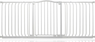 Safetots Treppenschutzgitter mit gebogenem oberen Teil, 179cm - 188cm, Mattweiß, Treppenschutzgitter mit Druckbefestigung, Babygitter für Türen