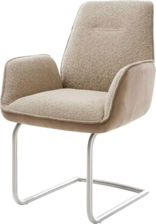 Freischwinger Zoa-Flex Materialmix Schlamm Freischwinger rund Edelstahl Taschenfederkern