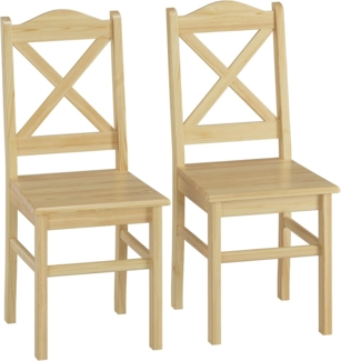 ERST-HOLZ Esszimmerstuhl Küchenstuhl Massivholzstuhl Esszimmerstuhl Kiefer 2x Stühle