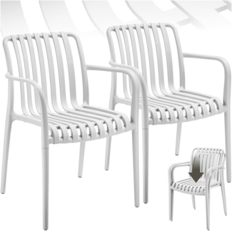 tectake Gartenstuhl Gartenstühle (Set, 2 St), Wetterfester, strapazierfähiger und langlebiger Kunststoff