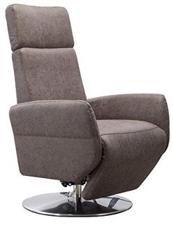 Cavadore TV-Sessel Cobra / Fernsehsessel mit Liegefunktion, Relaxfunktion / Stufenlos verstellbar / Ergonomie S / Belastbar bis 130 kg / 71 x 108 x 82 / Lederoptik Dunkelbraun