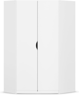 Rauch Möbel Alvara Eckschrank Kleiderschrank Schrank in Weiß 2-türig inklusive Zubehörpaket Basic 2 Kleiderstangen, 5 Einlegeböden BxHxT 117 x 197 x 104 cm