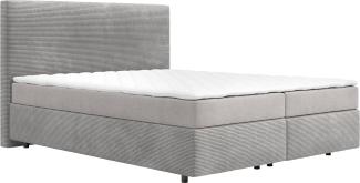 Boxspringbett Dream-Well mit Matratze und Topper Silbergrau 160x200