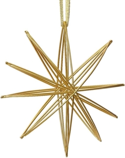 Christbaumschmuck Stern Gold Metall Christbaumanhänger 3D Strohstern Weihnachten