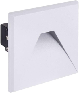 LED Einbau-Stufenleuchte Unterputzmontage als Wandleuchte für Außen- und Innenbereiche in weiß Eckig|85 x 85 x 59 mm (LxBxH)|Neutralweiß