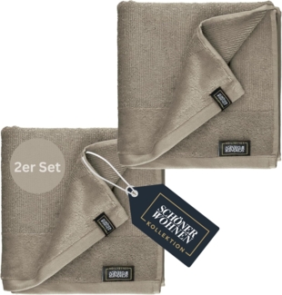SCHÖNER WOHNEN-Kollektion Handtücher Sense, Frottee (2-St), mit Velourborte, hautschmeichelnde Airtouch Qualität, super weich