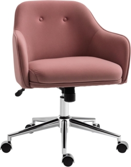 Vinsetto Bürostuhl mit Wippenfunktion Home-Office-Stuhl höhenverstellbarer Schreibtischstuhl ergonomisch 360°-Drehräder Samt-Touch-Polyester Nylon Rot 61 x 59 x 80,5-90,5 cm