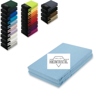 Marke Jersey Spannbettlaken Doppelpack 120 x 200 cm Hellblau