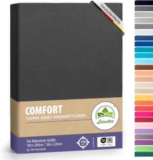 leevitex® Spannbettlaken Topperbezug Premium 170, Gummizug: Rundum-Gummizug, schwer und blickdicht, 100% Baumwolle, für Topper