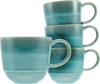 CreaTable Becher Yuki, Steinzeug, 370 ml, 4-teilig