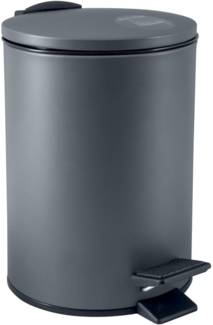 Spirella Kosmetikeimer 3 Liter Edelstahl mit Absenkautomatik und Inneneimer "Adelar" Badezimmer Mülleimer Softclose Abfalleimer anthrazit