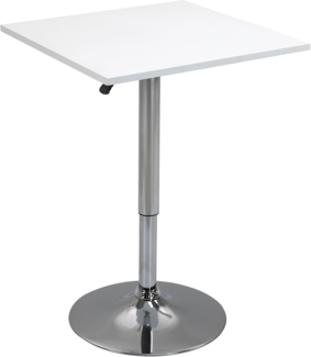HOMCOM Bartisch Höhenverstellbar, kratzfeste Füße (Küchentisch für Wohnzimmer, Esszimmer, 1-St, Esstisch), 360° drehbar, Weiß