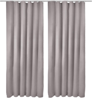 Beautissu Vorhang Amelie Nora, 2er Set Kräuselband Verdunkelungsvorhang 140x245cm