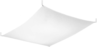 Deckenleuchte, Weiß, Chrom, Stoff, Glas, Stahl, L 130 cm