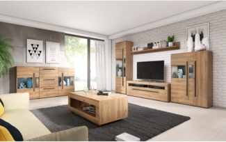 Lomadox Wohnzimmer-Set TURDA-83, (Mega-Spar-Set, 6-St, 6-tlg), Grandson Nb. mit LED Beleuchtung 320/104/50 cm