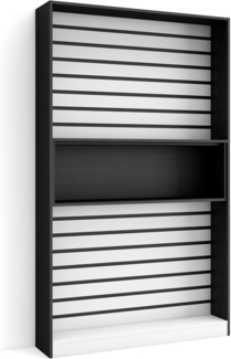 Skraut Home | Bücherregal Bibliothek | Bookshelf, Bookcase | 110 x 186 x 25 cm | Wohnzimmer, Esszimmer, Büro | Aufbewahrungsregal | Moderner Stil | Weiß und Schwarz