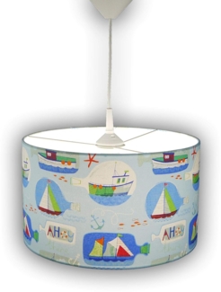 Niermann Standby 114 Stoff-Pendelleuchte Schiffe, mehrfarbig