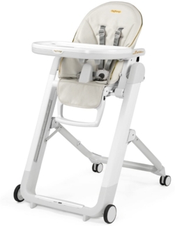 Peg Perego Siesta Follow me Hochstuhl Lucent, 9-fach verstellbare Sitzhöhe, 5-fach verstellbare Sitzneigung bis in Liegeposition, max. 15 kg, 5-Punkt-Sicherheitsgurt mit Schrittgurt, Stop & Go-Bremssystem an den Rollen