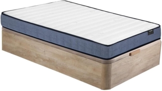 Vente-unique - Bett mit Bettkasten - 90 x 190 cm - Natur hell - Taschenfederkernmatratze - Höhe 19 cm - DAYNI von YSMÉE