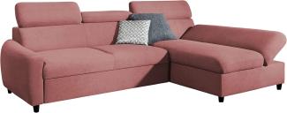 99rooms Litos Ecksofa Velours ESITO Rosa Rechts mit