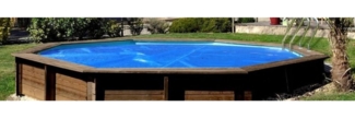 Sommerabdeckung für GRE Echtholzpools, blau, 368x218 cm