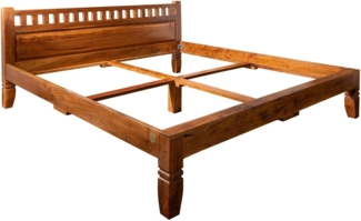 Massivmoebel24 Massivholzbett (Bett Akazie 180 x 200 x 90 honig lackiert OXFORD #223)