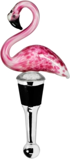 EDZARD Flaschenverschluss Flamingo, Flamingo-Motiv, Muranoglas-Art, handgefertigt, H 13 cm