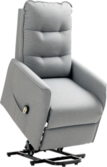 HOMCOM Relaxsessel mit Aufstehhilfe Elektrisch TV-Sessel mit Fernbedienung, Seitentasche (Ruhesessel, 1-St, TV-Sessel)