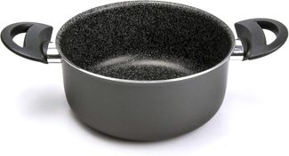 Alluflon Tradition Italien Kasserolle, Aluminium, schwarz, 22 cm