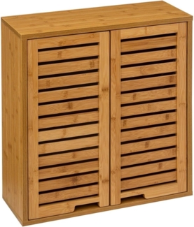 Bambusregal mit Regalböden für Badesaal, skandinavischer Stil zum Aufhängen Badschrank, Natur, 58 x 20 x 51 cm