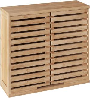 Bambusregal mit Regalböden für Badesaal, skandinavischer Stil zum Aufhängen Badschrank, Natur, 58 x 20 x 51 cm