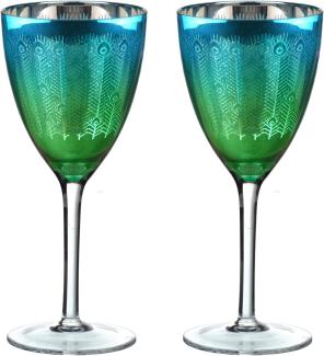 Artland deco Peacock Weinglas, 2er Set, mehrfarbig, Farbe