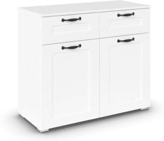 Kommode Antigua / Aditio-D, Holzwerkstoff, Weiß, 93 x 81 x 42 cm