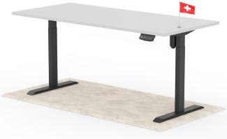 elektrisch höhenverstellbarer Schreibtisch ECO 180 x 80 cm - Gestell Schwarz, Platte Grau