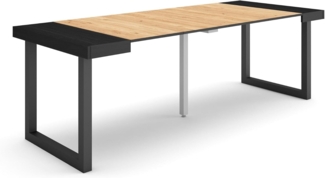 Skraut Home | Ausziehbarertisch | Multifunktionaler ausziehbarer | 220 | Für 10 Gäste | Massivholz Beine | Moderner Stil | Schwarz Eiche