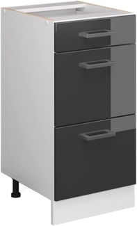 Vicco Unterschrank Anthrazit Hochglanz 40 cm mit Schubladen, ohne Arbeitsplatte, R-Line