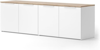 Wohnwand Wido Weiß/Sonoma 2 Teile Vicco