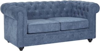 Vente-unique - 2-Sitzer-Sofa - Stoff - Blau - CHESTERFIELD